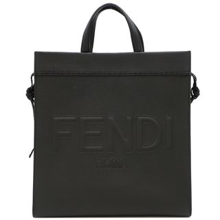 FENDI - フェンディ FENDI 2WAYバッグ  ゴー トゥショッパー ミディアム レザー ブラック シルバー金具 黒 トートバッグ ショルダー  7VA583 AMAC F0GXN 【保存袋】【中古】