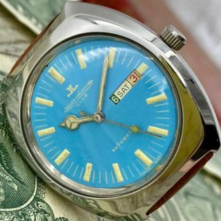 ジャガールクルト(Jaeger-LeCoultre)の【レトロな色合い】ジャガールクルト メンズ腕時計 スカイブルー 自動巻き(腕時計(アナログ))