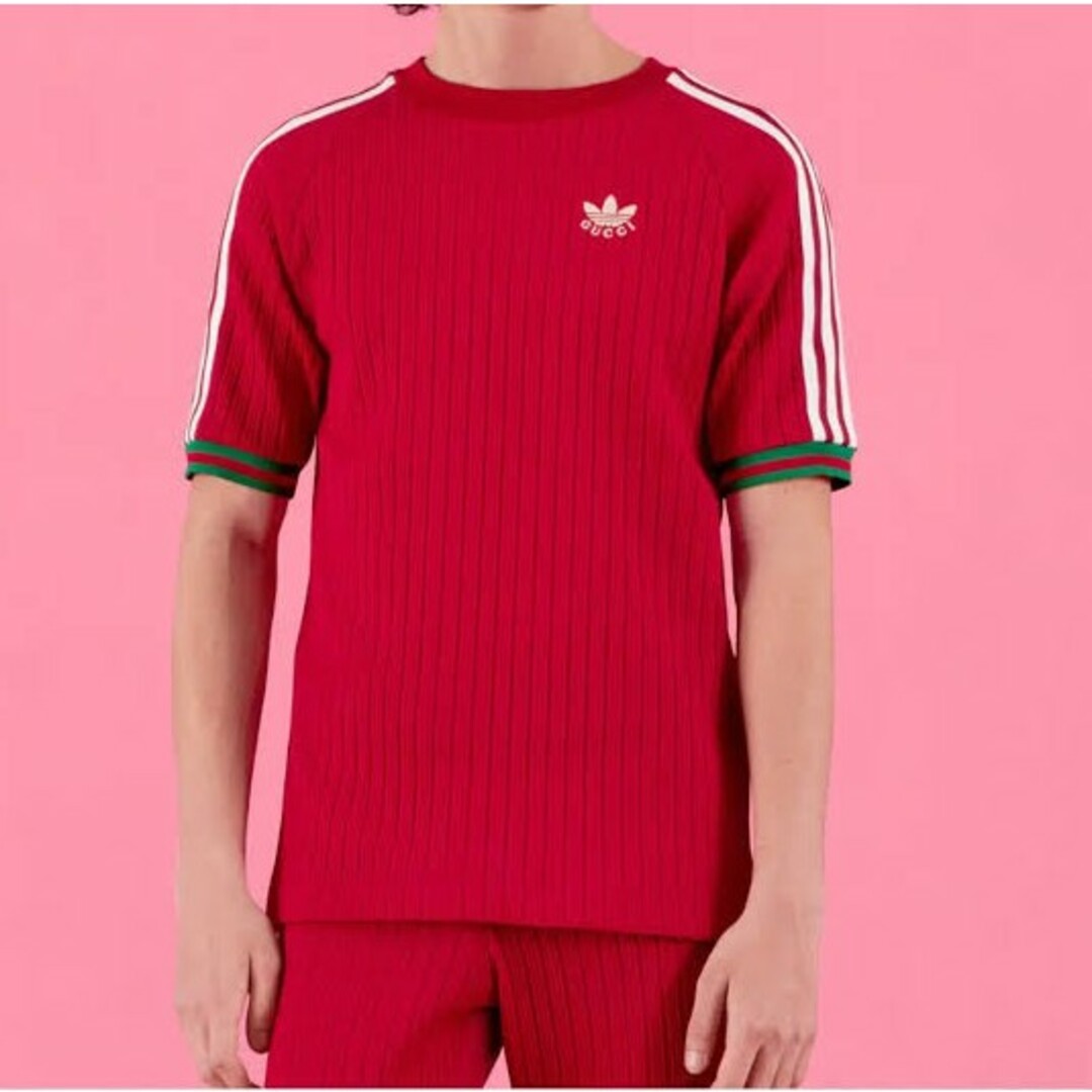 Gucci(グッチ)のGUCCI x ADIDAS コラボ ウェブアクセント Tシャツ S メンズのトップス(Tシャツ/カットソー(半袖/袖なし))の商品写真