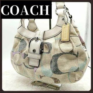 コーチ(COACH)のCOACH　コーチ　キャンバス　シグネチャー　アイボリー　トートバッグ　バッグ(トートバッグ)