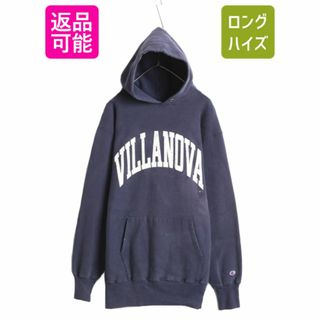 チャンピオン(Champion)の90s USA製 ★ チャンピオン リバースウィーブ カレッジ プリント スウェット フード パーカー メンズ XXL 90年代 オールド Champion 裏起毛(パーカー)