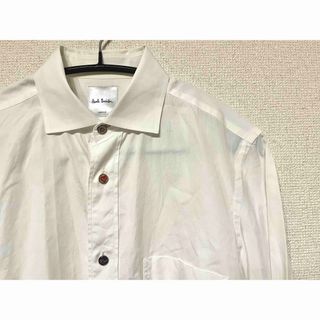 ポールスミス(Paul Smith)のPaulSmithカラフルボタン 白シャツ Mサイズ(シャツ/ブラウス(長袖/七分))