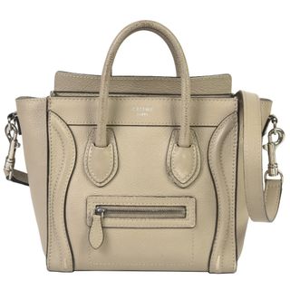 セリーヌ(celine)のセリーヌ CELINE ラゲージ ナノショッパー ショルダーバッグ 2WAY カーフスキン 168243 ベージュ ハンドバッグ【中古】(ハンドバッグ)