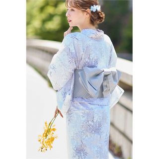 トッコクローゼット(TOCCO closet)の【浴衣＆作り帯の2点セット】ニュアンスカラー×乱菊柄浴衣(浴衣)