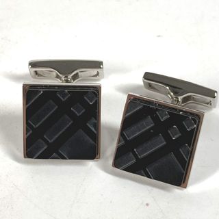 バーバリー(BURBERRY)のバーバリー BURBERRY チェック ロゴ カフス メタル ブラック 未使用(カフリンクス)