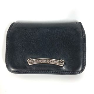 Chrome Hearts - クロムハーツ CHROME HEARTS ロゴ 名刺入れ パスケース 2つ折り カードケース レザー ブラック