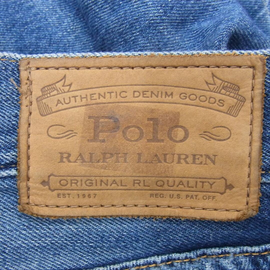 POLO RALPH LAUREN(ポロラルフローレン)のPOLO RALPH LAUREN ポロ・ラルフローレン リペア加工 カモフラ 迷彩 切替 デニム パンツ  インディゴブルー系 32【中古】 メンズのパンツ(その他)の商品写真