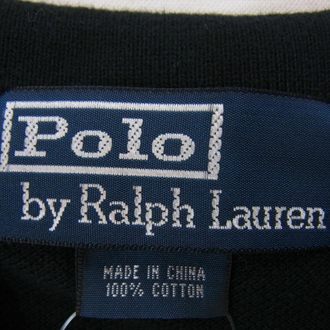 POLO RALPH LAUREN(ポロラルフローレン)のPOLO RALPH LAUREN ポロ・ラルフローレン 90s 鹿の子 半袖 ポロシャツ ブラック系 M【中古】 メンズのトップス(ポロシャツ)の商品写真