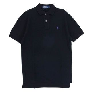 POLO RALPH LAUREN - POLO RALPH LAUREN ポロ・ラルフローレン 90s 鹿の子 半袖 ポロシャツ ブラック系 M【中古】