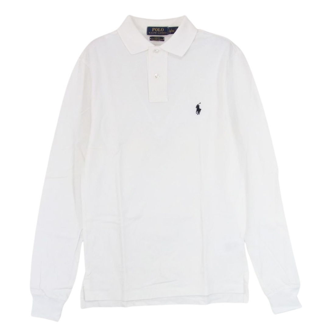 POLO RALPH LAUREN(ポロラルフローレン)のPOLO RALPH LAUREN ポロ・ラルフローレン SLIM FIT PIMA STRETCH MESH スリムフィット ストレッチ メッシュ 長袖 ポロシャツ ホワイト系 S【中古】 メンズのトップス(ポロシャツ)の商品写真