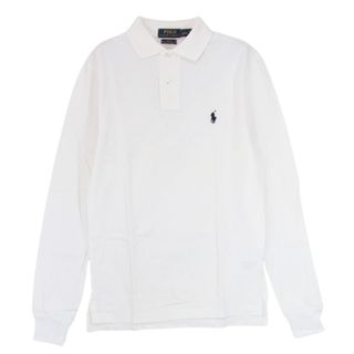 ポロラルフローレン(POLO RALPH LAUREN)のPOLO RALPH LAUREN ポロ・ラルフローレン SLIM FIT PIMA STRETCH MESH スリムフィット ストレッチ メッシュ 長袖 ポロシャツ ホワイト系 S【中古】(ポロシャツ)