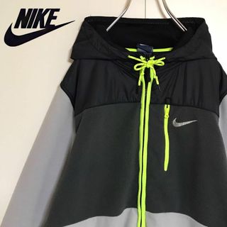 ナイキ(NIKE)の【入手困難】ナイキ　刺繍ロゴ入りジップフリース　バイカラー　異素材使いF905(その他)