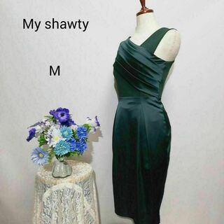 My shawty - マイシャウティー　超極上美品　タイト　ドレス　ワンピース　Мサイズ　グリーン色