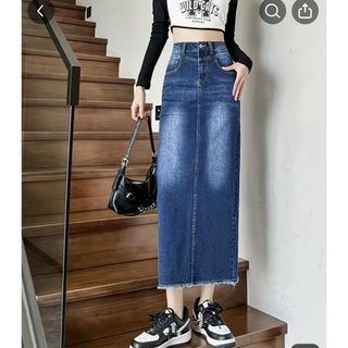 シーイン(SHEIN)のデニム　タイトスカート(ロングスカート)