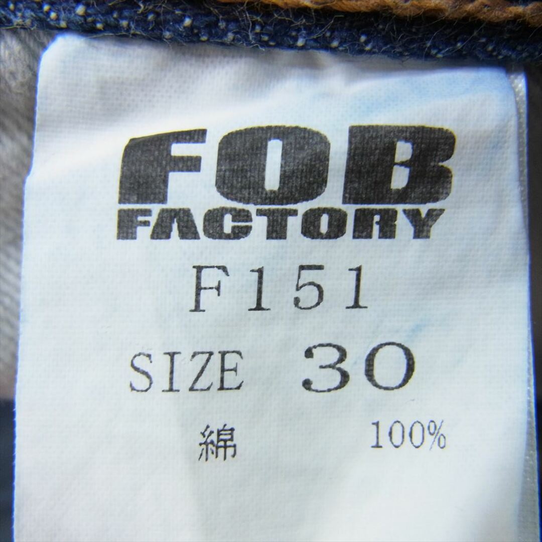 FOB FACTORY エフオービーファクトリー F151 セルヴィッジ XX5P デニム パンツ ジーンズ インディゴブルー系 30【中古】 メンズのパンツ(その他)の商品写真