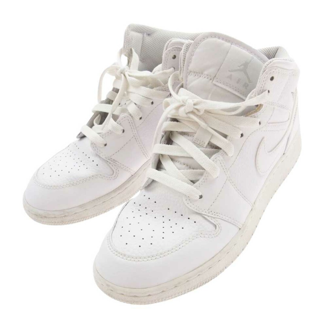 NIKE(ナイキ)のNIKE ナイキ スニーカー GS Air Jordan 1 Mid GS エアジョーダン1 ミッド ハイカット スニーカー ホワイト系【中古】 レディースの靴/シューズ(スニーカー)の商品写真