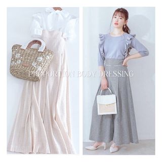 PROPORTION BODY DRESSING - 新品❤️ PROPORTION チェックフレアワイドパンツ　アプワイザーリッシェ