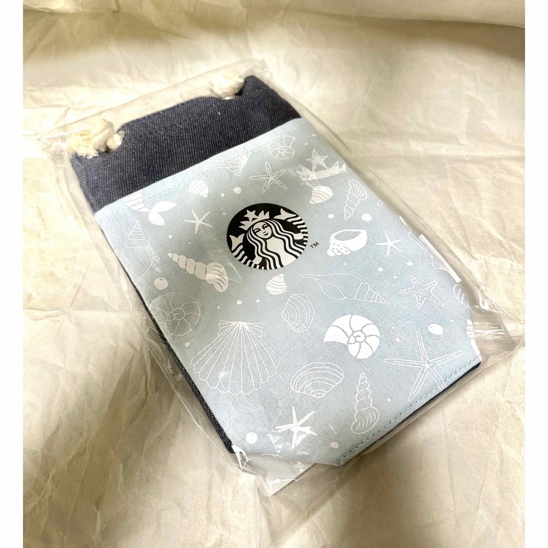 Starbucks(スターバックス)の☆未使用品☆STARBUCKSデニムボトルバック コスメ/美容のメイク道具/ケアグッズ(ボトル・ケース・携帯小物)の商品写真