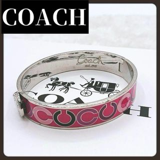 COACH - COACH　コーチ　バングル　シグネチャー　ロゴ　レディース　ピンク　ブラック