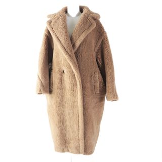 マックスマーラ(Max Mara)の極美品◎Max Mara マックスマーラ テディベアコート 白タグ キャメル シルク コート ライトブラウン S イタリア製 正規品 レディース(ロングコート)