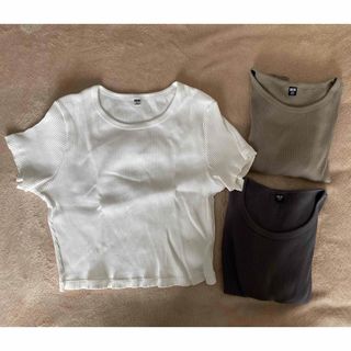 ユニクロ(UNIQLO)のクロップドTシャツ　3枚セット(Tシャツ(半袖/袖なし))