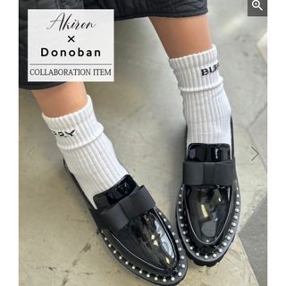 Donoban - アキロン× Donobanコラボ パールリボンローファー　Lサイズ