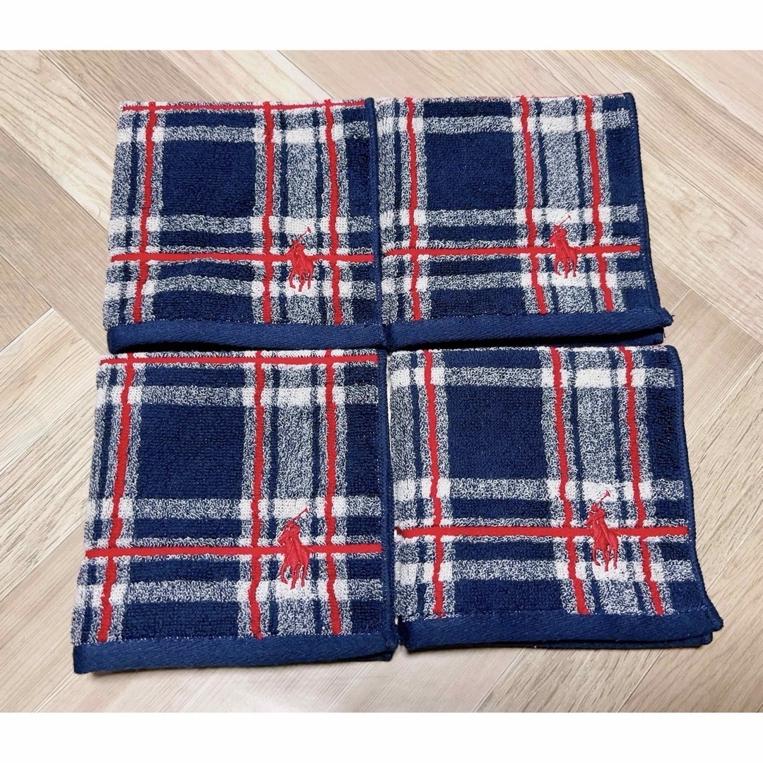 POLO RALPH LAUREN(ポロラルフローレン)の新品　ラルフローレン タオルハンカチ4枚セット メンズのファッション小物(ハンカチ/ポケットチーフ)の商品写真