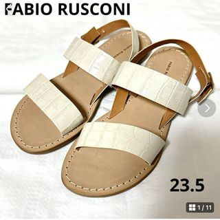 FABIO RUSCONI - ★新品★ファビオルスコーニ レザーフラットサンダル 23.5 ホワイト