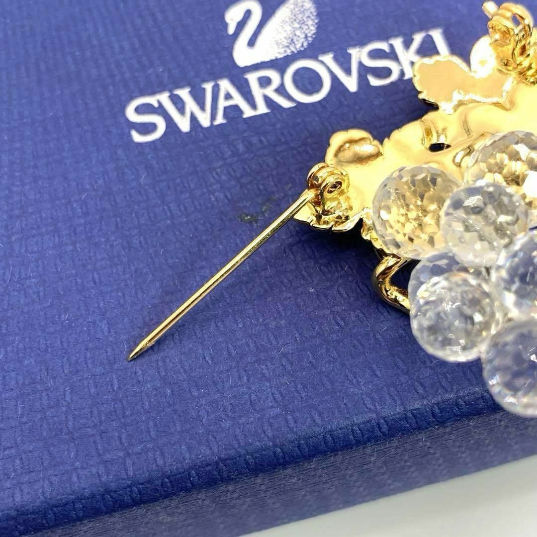 SWAROVSKI(スワロフスキー)の【極美品】SWAROVSKI　スワロフスキー　ブローチ　ブランド　ぶどう　葡萄 レディースのアクセサリー(ブローチ/コサージュ)の商品写真