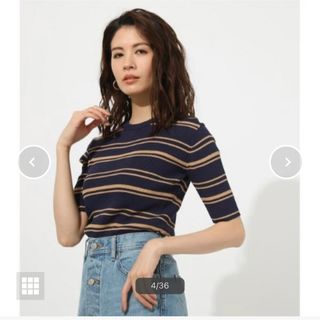 アズールバイマウジー(AZUL by moussy)のアズールバイマウジー 5分袖 トップス(カットソー(半袖/袖なし))