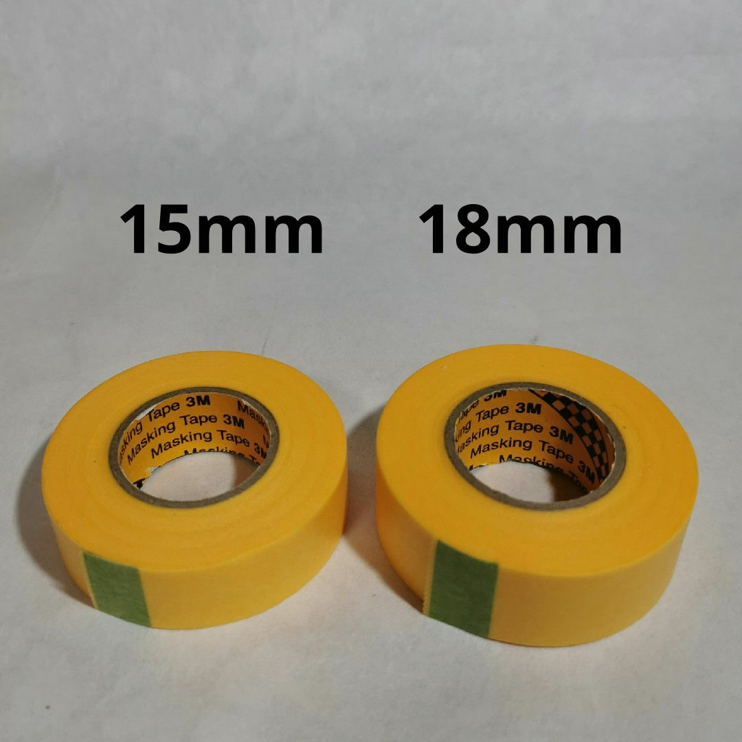 Scotch 3M 黄色 マスキングテープ 18mm&15mm各1巻 未使用品の Scotch 3M 黄色 マスキングテープ 18mm&15mm各1巻 未使用品の