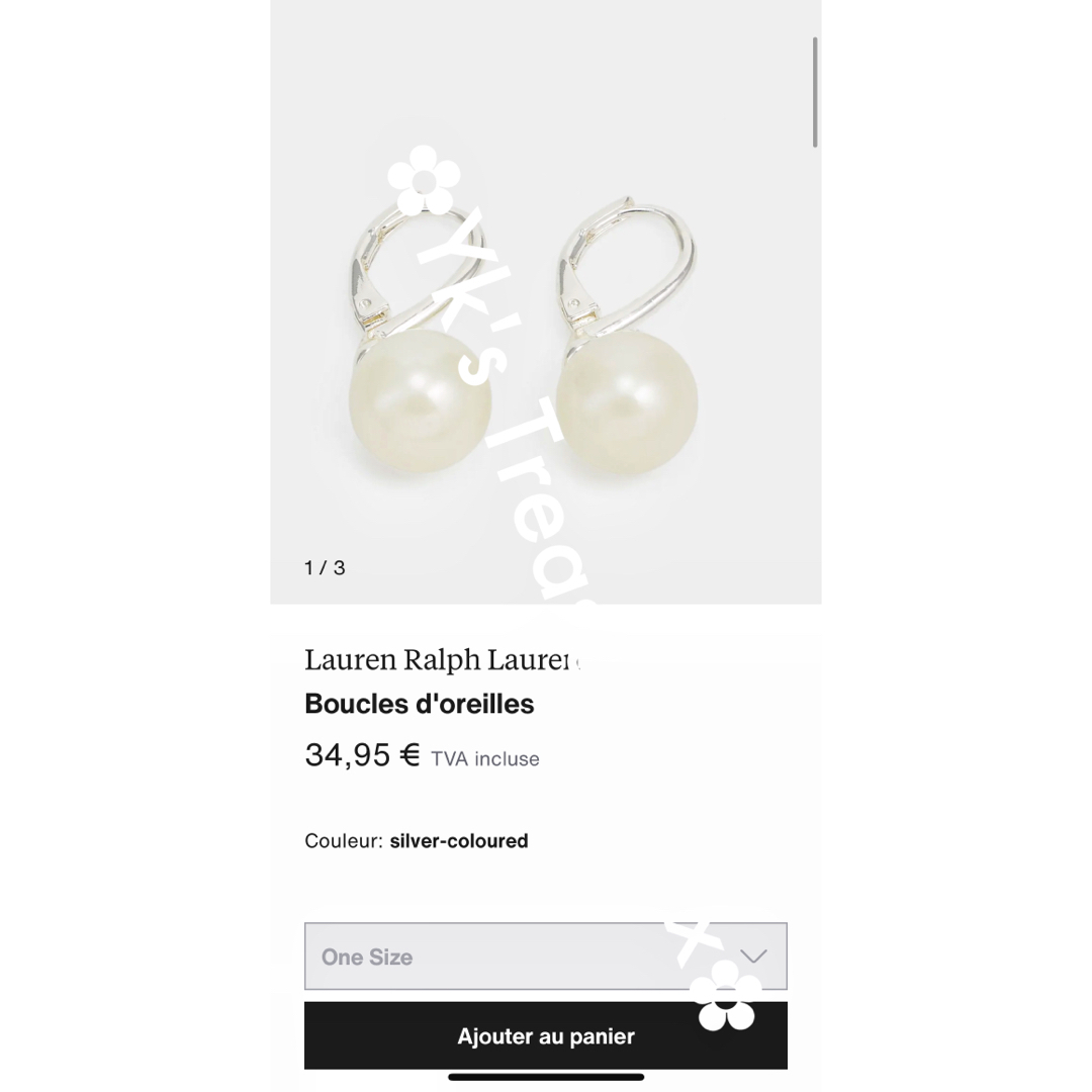 Ralph Lauren(ラルフローレン)のR580/RALPH LAUREN/シルバーパールピアス レディースのアクセサリー(ピアス)の商品写真