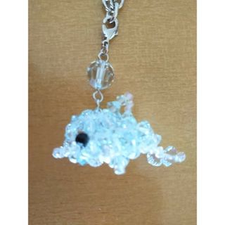 バッグチャーム❈イルカ🐬　B　ライトアゾレ　　ハンドメイド