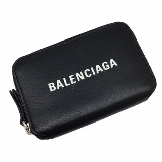 バレンシアガ(Balenciaga)のBALENCIAGA　バレンシアガ　コインケース　58007　コインパース　ブラック　レザーグッズ　シルバー金具　シンプル　小銭入れ　小物　コンパクトウォレット　ジッピーコインパース　メンズ　レディース　ユニセックス(コインケース)