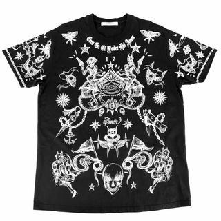 ジバンシィ(GIVENCHY)のGivenchy ジバンシー 半袖Ｔシャツ オーバーサイズ 総柄プリントTシャツ トップス アパレル 服 S 17S7331651 ブラック 黒 コットン    メンズ 春 夏 美品【中古品】(パーカー)