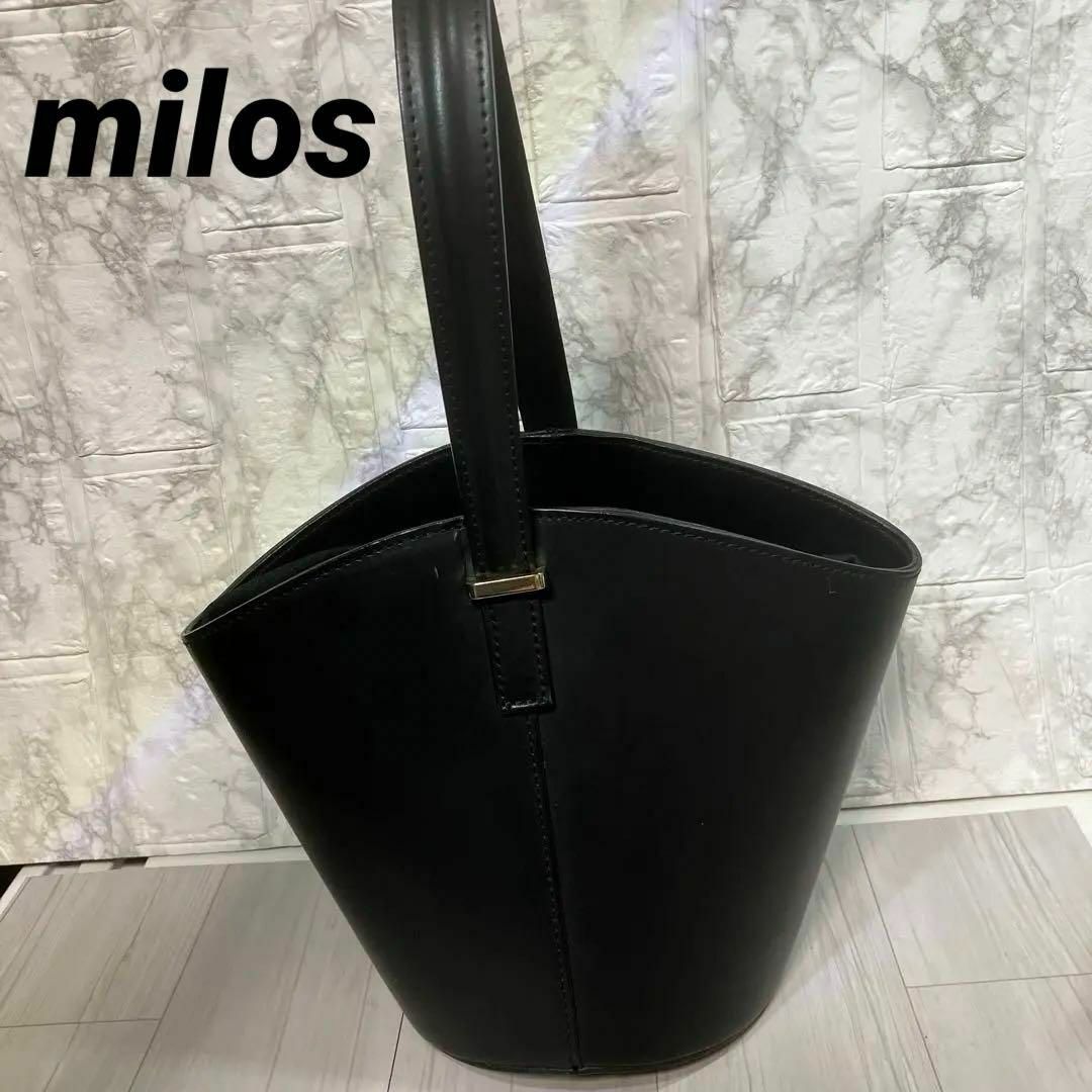 MILOS(ミロス)の美品　milos バケツバッグ　ブラック レディースのバッグ(ハンドバッグ)の商品写真