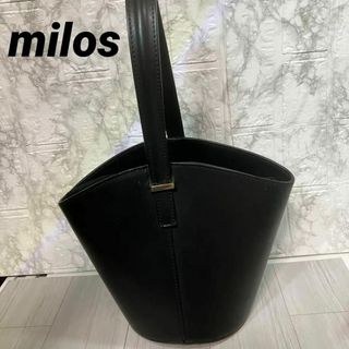 ミロス(MILOS)の美品　milos バケツバッグ　ブラック(ハンドバッグ)