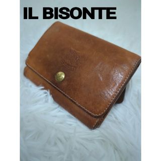 イルビゾンテ(IL BISONTE)のIL BISONTE  イルビゾンテ　二つ折り財布　レザー　シボ革(折り財布)