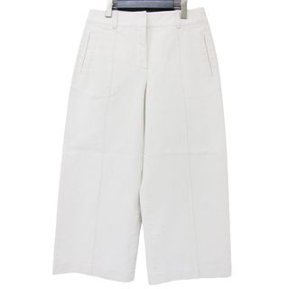 エルメス(Hermes)のHERMES エルメス パンツ セミワイドパンツ オフホワイト 白 38(M) センターピンタック コットン 綿 クロップド丈 ズボン ブランド イタリア製 【レディース】【中古】(クロップドパンツ)