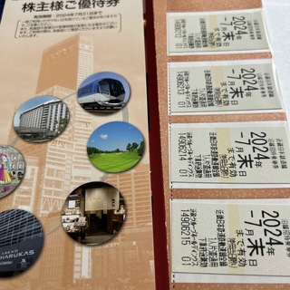 近鉄グループ　株主優待乗車券 4枚　有効期限2024月7月31日(鉄道乗車券)