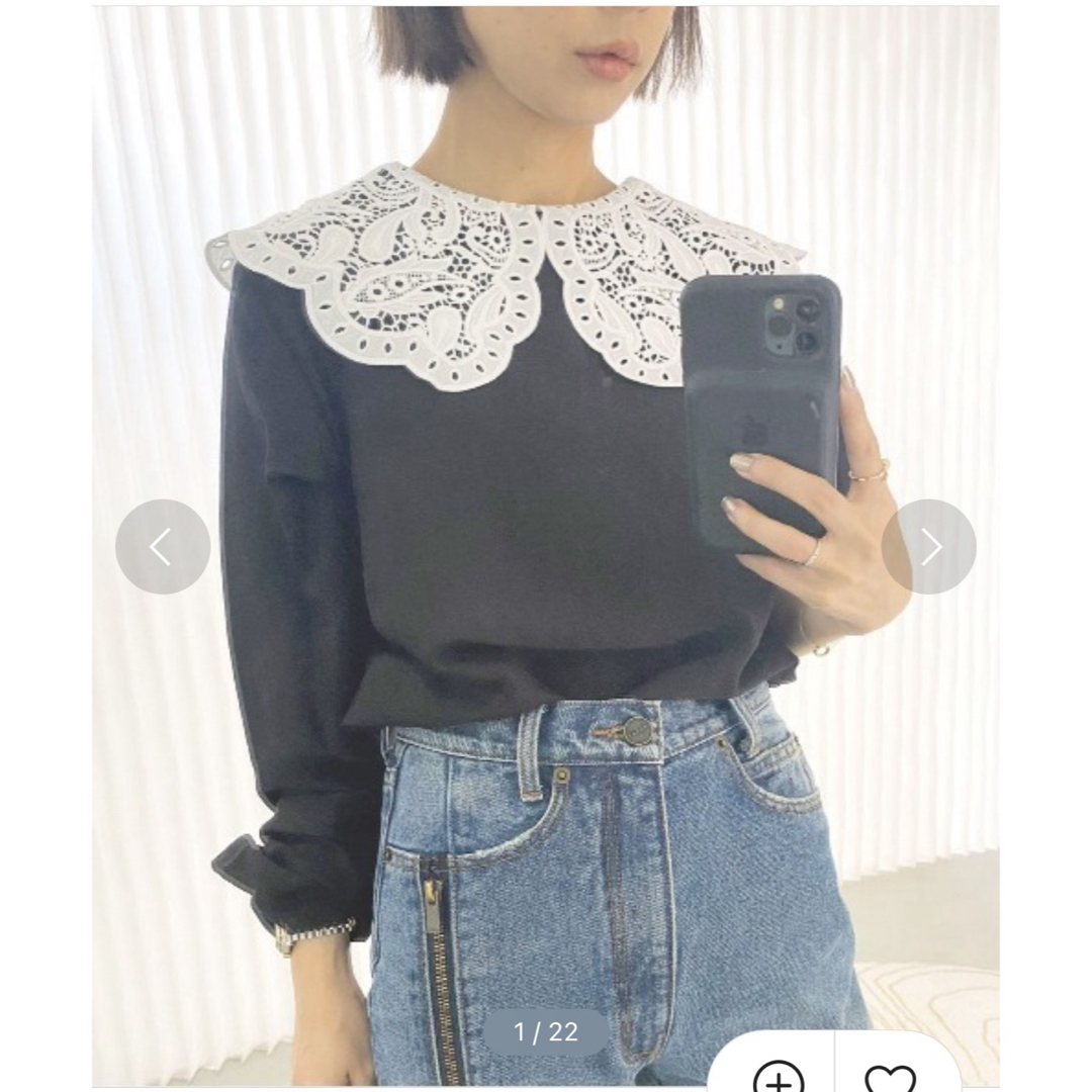 Ameri VINTAGE(アメリヴィンテージ)のAMERI アメリEMBROIDERY COLLAR BLOUSE レディースのトップス(シャツ/ブラウス(長袖/七分))の商品写真