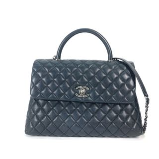 シャネル(CHANEL)のシャネル CHANEL CC ココマーク キルティング マトラッセ A92991 トップハンドル チェーン 2WAY ショルダーバッグ 斜め掛け カバン ハンドバッグ キャビアスキン ブラック(ハンドバッグ)