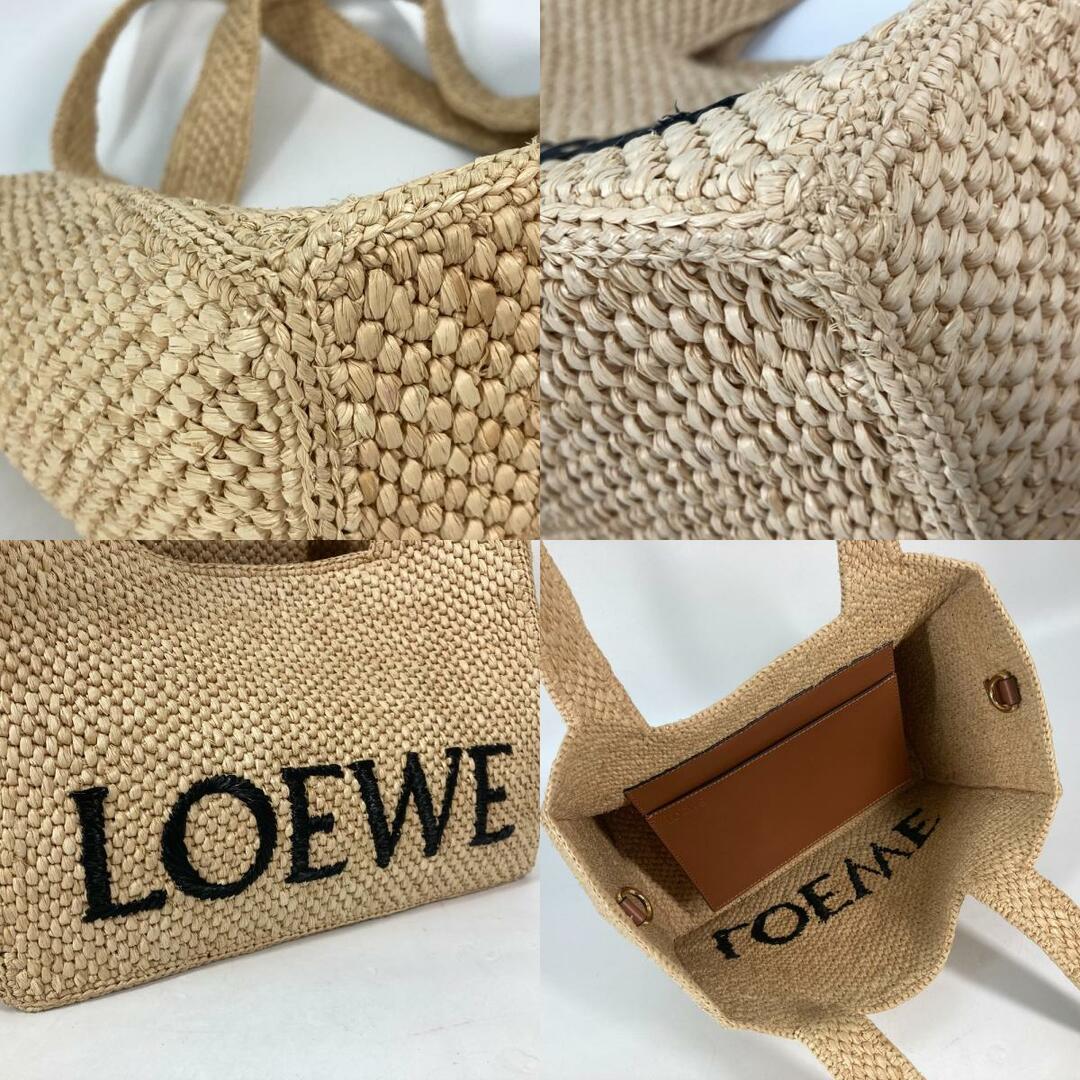 LOEWE(ロエベ)のロエベ LOEWE ロエベフォント トート ミディアム（ラフィア） A685B61X05 トートバッグ カバン 斜め掛け ショルダーバッグ ナチュラル ベージュ 美品 レディースのバッグ(ショルダーバッグ)の商品写真