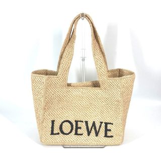 ロエベ(LOEWE)のロエベ LOEWE ロエベフォント トート ミディアム（ラフィア） A685B61X05 トートバッグ カバン 斜め掛け ショルダーバッグ ナチュラル ベージュ 美品(ショルダーバッグ)