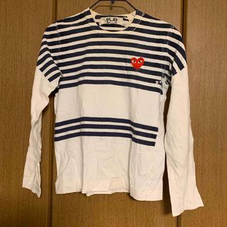 コムデギャルソン(COMME des GARCONS)のコムデギャルソン　プレイ　ボーダーロンT Sサイズ　ネイビー　ホワイト　白　紺(Tシャツ(長袖/七分))