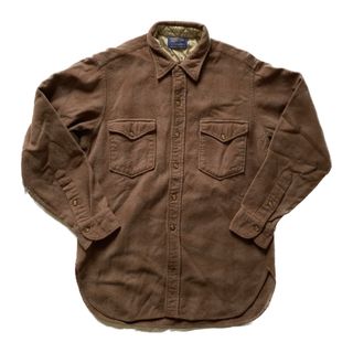 PENDLETON - 50s ペンドルトン 茶オンブレチェックウールシャツ 16 1/2 ヴィンテージ