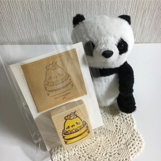 HA-09】変身とりさんパンケーキ (ひよこ) 消しゴム はんこ ハンドメイドの文具/ステーショナリー(はんこ)の商品写真