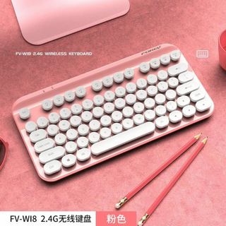 【690010F】キーボード　PC周辺機器　Mac Windows ピンク(PC周辺機器)