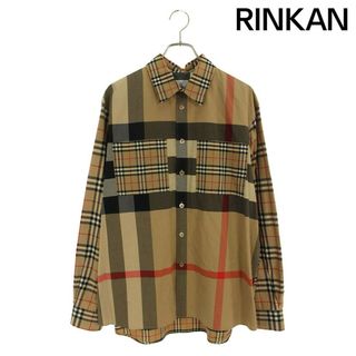 BURBERRY - バーバリー  8032268 パッチワークチェックオーバーサイズ長袖シャツ メンズ L