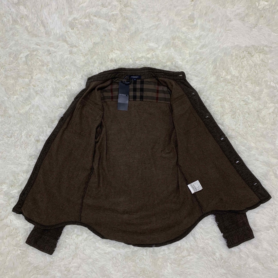 BURBERRY(バーバリー)の【極美品】\新品タグ付き/ バーバリー ロンドン ノバチェック シャツ レザー メンズのトップス(シャツ)の商品写真